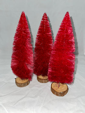 Red Bottle Brush Christmas Tree