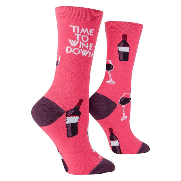 Women’s “Time To Wine Down” Socks - Jilly's Socks 'n Such