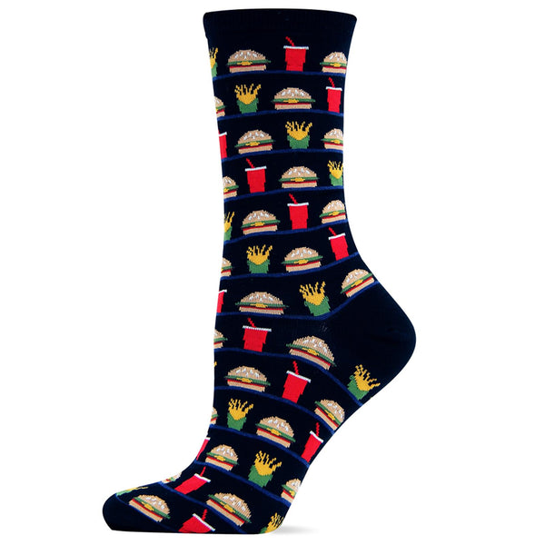 Women’s Burger, Fries & Shake Socks - Black - Jilly's Socks 'n Such