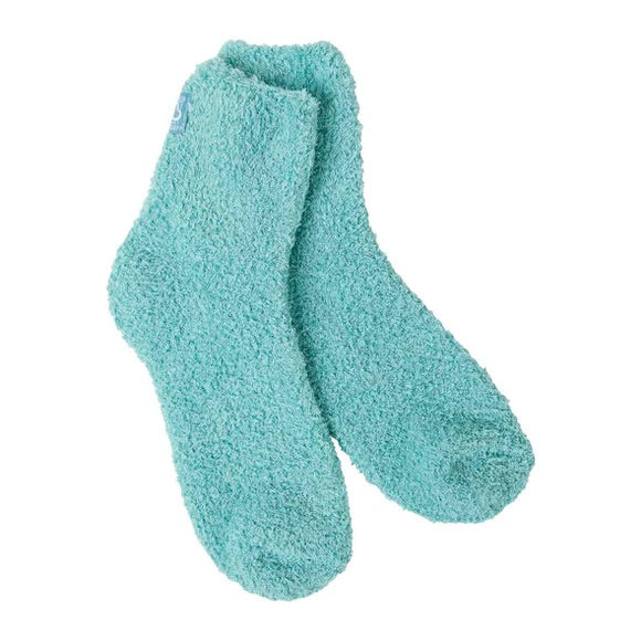 Women’s Worlds Softest Socks Fuzzy Grippers - Sea Foam - Jilly's Socks 'n Such