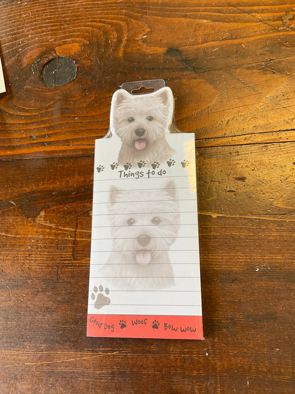 Westie “Things to do” Magnetic Notepad - Jilly's Socks 'n Such