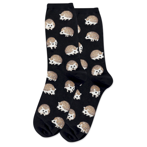 Women’s Hedgehog Socks - Black - Jilly's Socks 'n Such