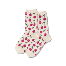 Women’s Cherries Socks - Beige