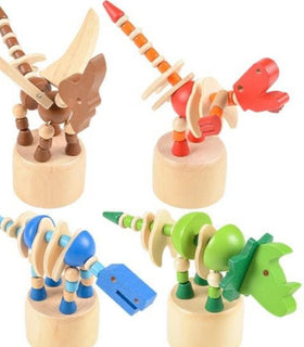 Push puppet wooden toy