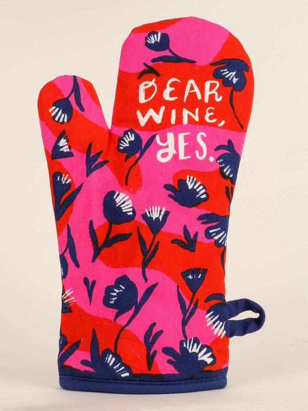 “Dear Wine, Yes” Oven Mitt - Jilly's Socks 'n Such