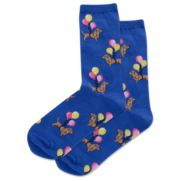 Women’s Dachshunds & Balloons Socks - Jilly's Socks 'n Such