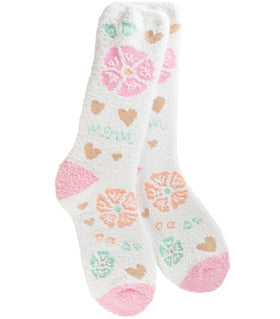 Women’s World’s Softest Socks- Floral-Heart Mom