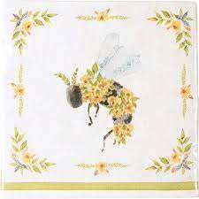 Large dinner Napkins - Bee and flowers - Jilly's Socks 'n Such