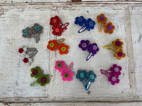 Felted Flower Hairclips (Set of 2)