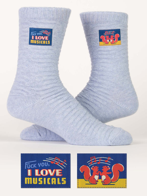 Women’s “Fuck you, I Love Musicals” Tag Socks - Jilly's Socks 'n Such