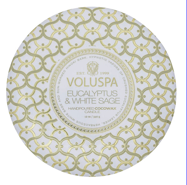 Voluspa candles - Eucalyptus and White Sage Collection - Jilly's Socks 'n Such