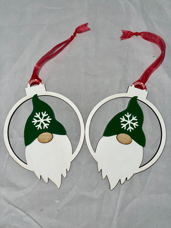 Green Gnome Locally Made Laser Cut Wooden Ornament - Jilly's Socks 'n Such