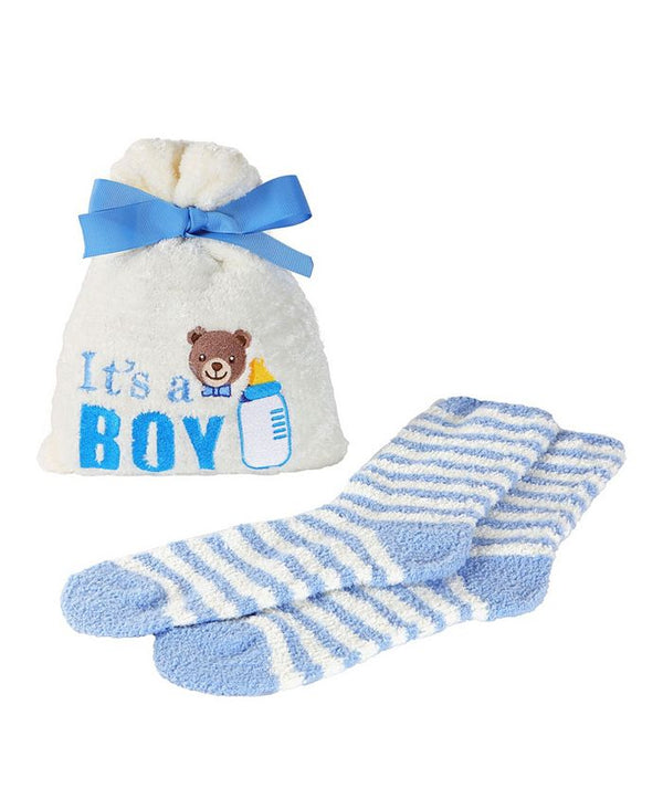 “It’s A Boy” Cozy Socks & Gift Bag Set - Jilly's Socks 'n Such
