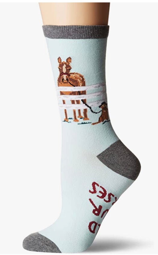 Women’s Horse on a leash socks - Jilly's Socks 'n Such