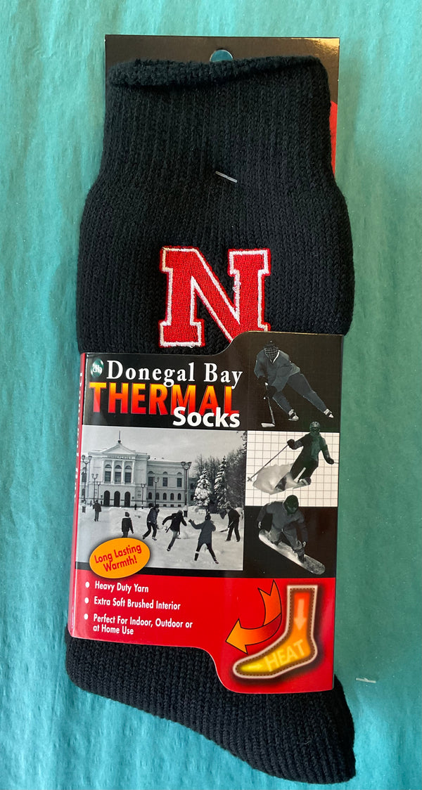 Nebraska Donegal Bay black thermal socks - Jilly's Socks 'n Such