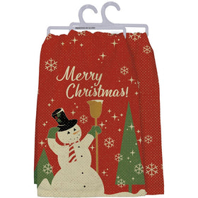 “Merry Christmas” Snowman Kitchen Towel