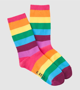 Women’s rainbow sock by K. Bell