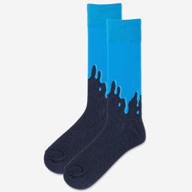 Men’s Paint Drip Socks - Turquoise/Navy