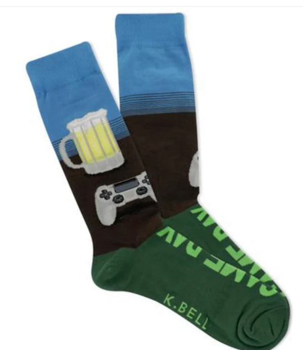 Men’s - “Game Day” beer and gaming Socks - Jilly's Socks 'n Such