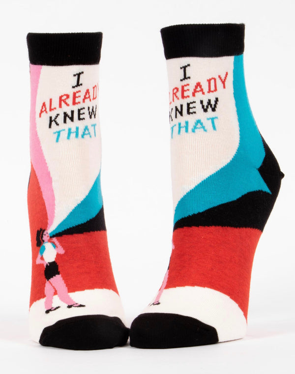 Women’s Ankle “I Knew That Already” Socks - Jilly's Socks 'n Such