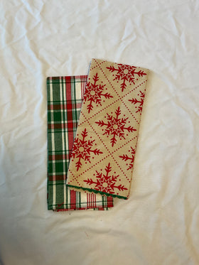 Yuletide Snowflake & Plaid Kitchen Towels (Set of 2)