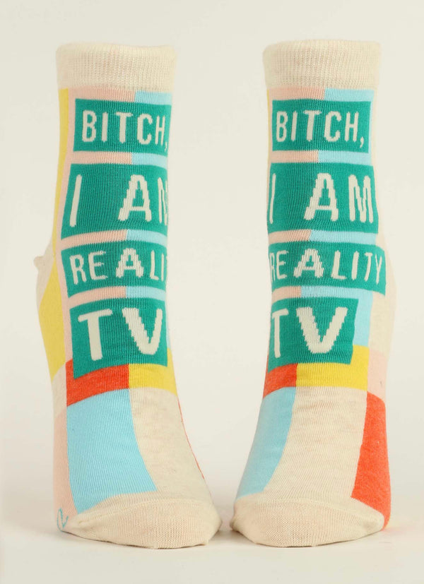 Women’s Ankle “Bitch I Am Reality TV” Socks - Jilly's Socks 'n Such