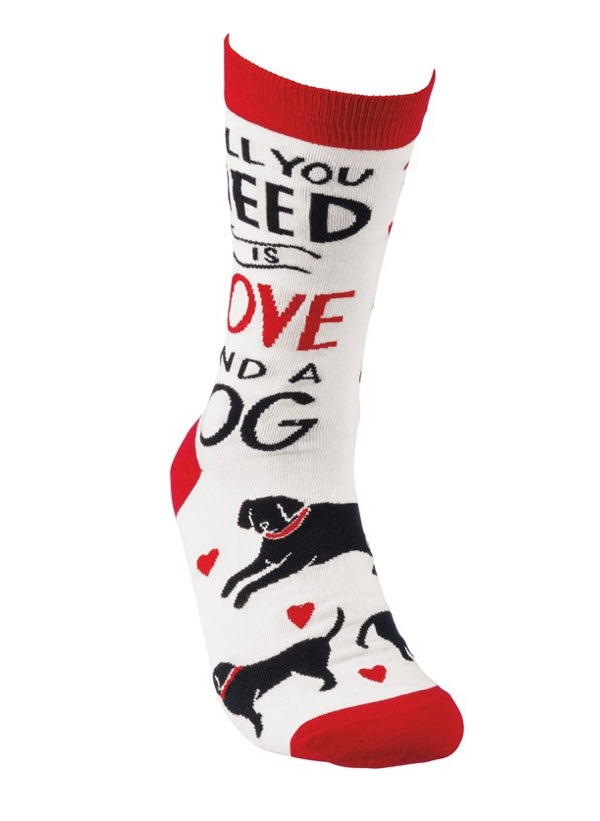 Love and a Dog Socks - One Size - Jilly's Socks 'n Such