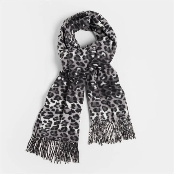 Gray Animal Print “Paityn” Oblong Scarf - Jilly's Socks 'n Such