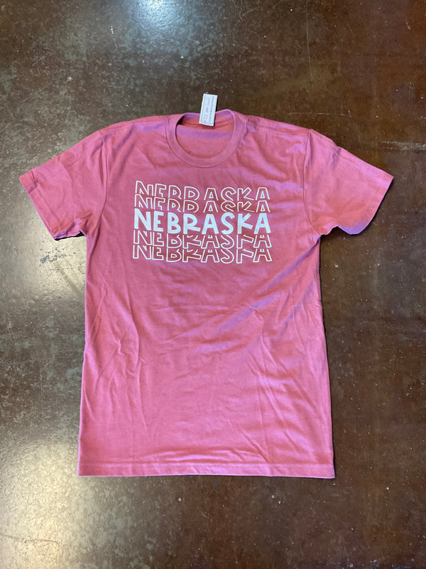 Unisex “Nebraska” T-Shirt - Mauve - Jilly's Socks 'n Such