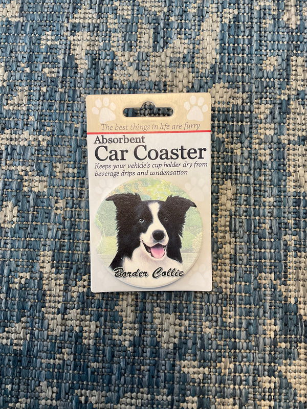 Dog Car Coasters - Border Collie - Jilly's Socks 'n Such