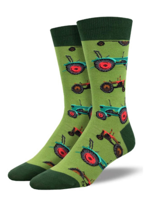 Men's Tractor - Green Socks - Jilly's Socks 'n Such