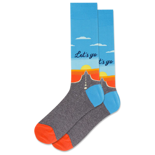 Men’s “Let’s Go” Travel Socks - Jilly's Socks 'n Such