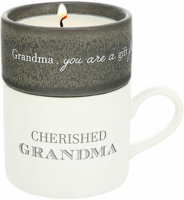 “Cherished Grandma” Mug & Candle Set - Filled with Warmth - Jilly's Socks 'n Such
