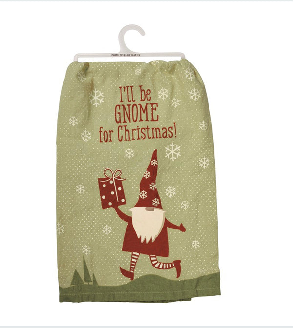 “I’ll be Gnome for Christmas” towel - Jilly's Socks 'n Such
