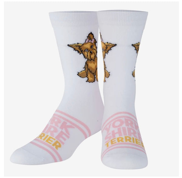Women’s Yorkshire Terrier Socks - White - Jilly's Socks 'n Such