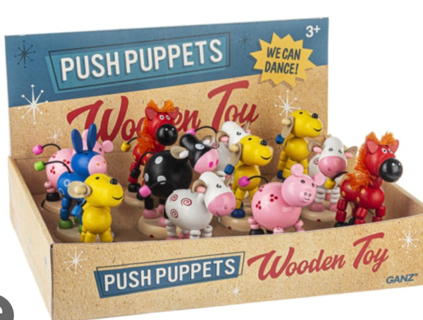 Push puppet wooden toy - Jilly's Socks 'n Such