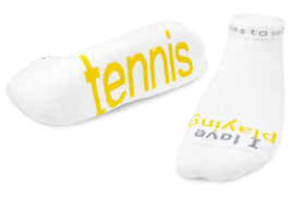 Notes to Self Socks “I love playing tennis” White Multiple sizes