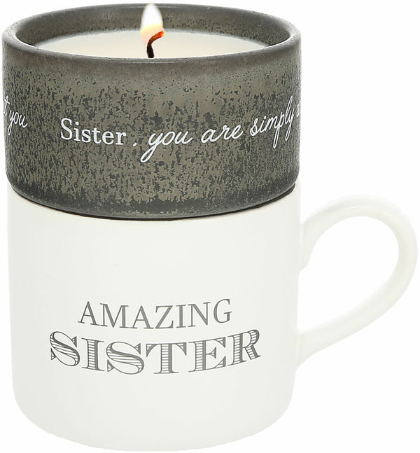 “Amazing Sister” Mug & Candle Set - Filled with Warmth - Jilly's Socks 'n Such