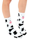 Fuzzy Cow Crew Grip Socks - Jilly's Socks 'n Such