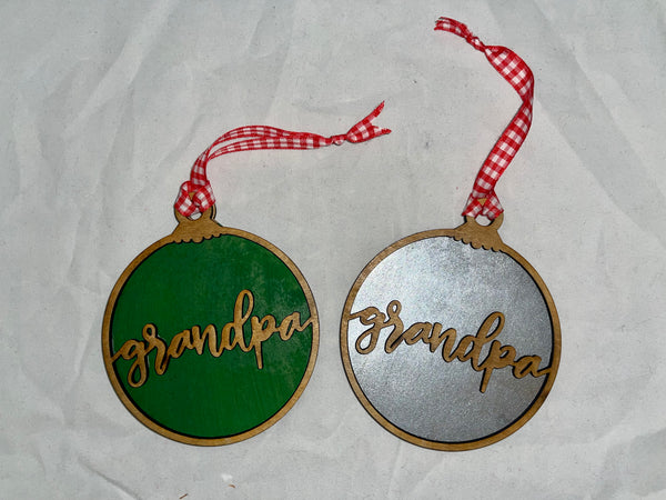 Grandpa Locally Made Laser Cut Wooden Ornament - Jilly's Socks 'n Such