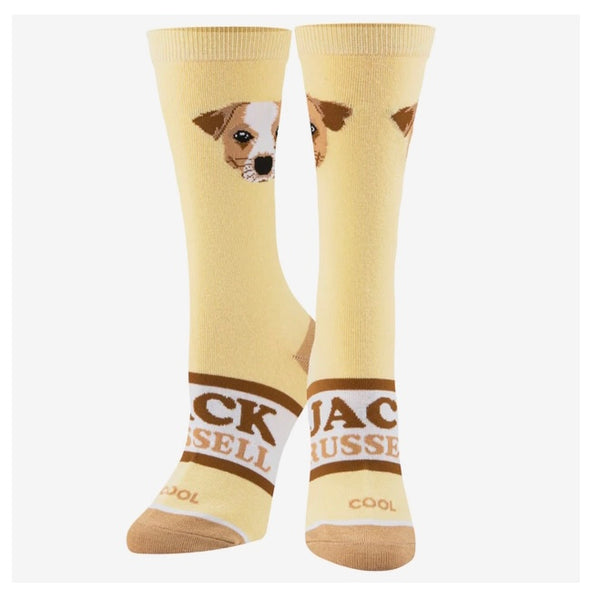 Women’s Jack Russel Socks - Yellow - Jilly's Socks 'n Such