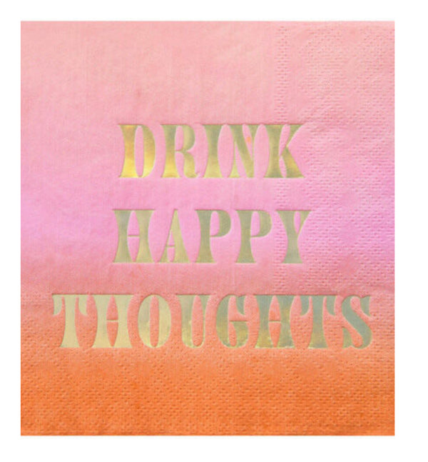 “Drink Happy Thoughts” Napkins - Jilly's Socks 'n Such