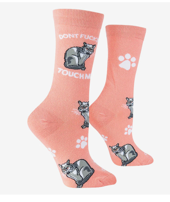 Women’s Don’t Touch Me cat socks - Jilly's Socks 'n Such