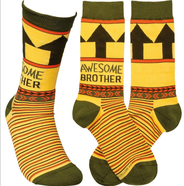 “Awesome Brother” Socks - One Size - Jilly's Socks 'n Such