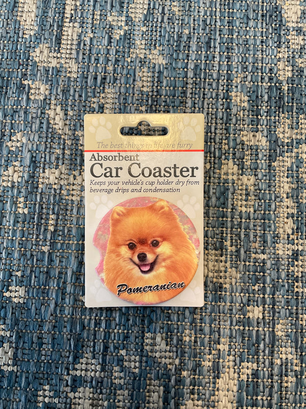 Dog Car Coasters - Pomeranian - Jilly's Socks 'n Such