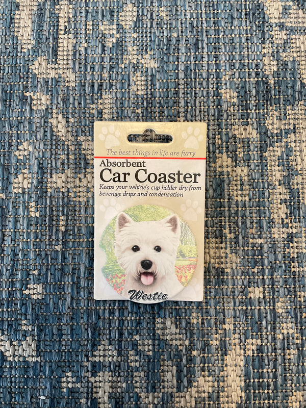 Dog Car Coasters - Westie - Jilly's Socks 'n Such