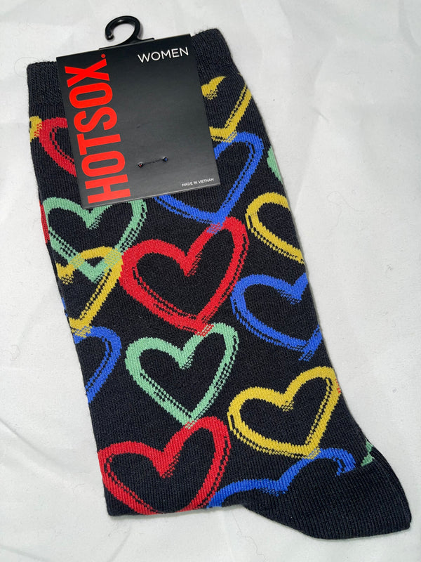 Women’s Painted Hearts Socks - Jilly's Socks 'n Such