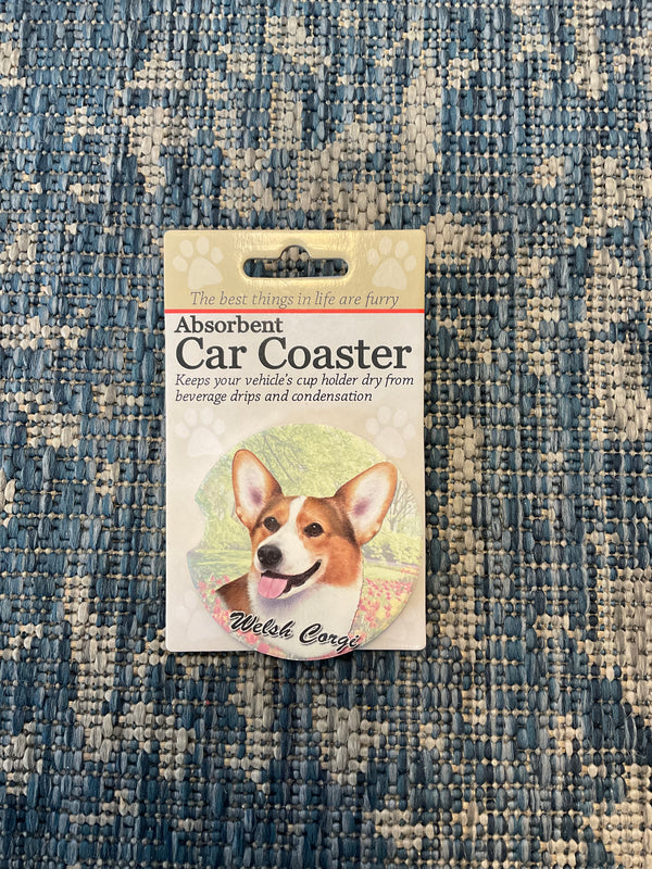 Dog Car Coasters - Welsh Corgi - Jilly's Socks 'n Such