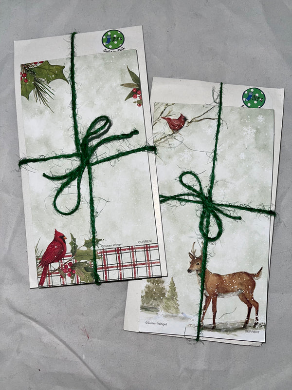 Christmas Cardinal & Reindeer Notepads - 2 pack - Jilly's Socks 'n Such
