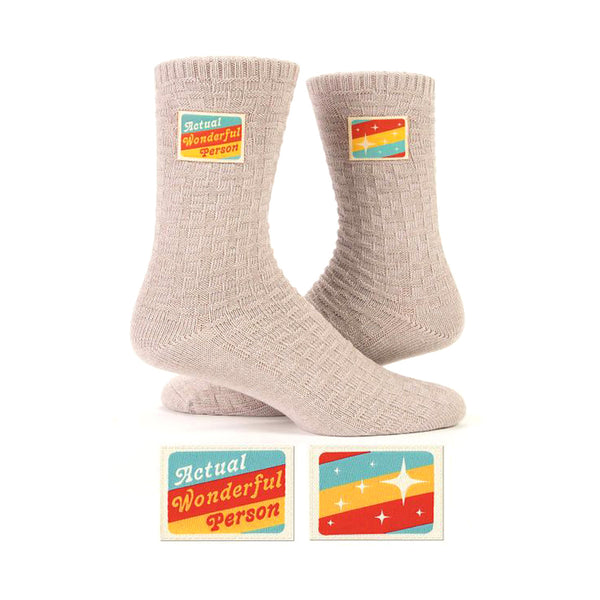 Women’s “Actual Wonderful Person” Tag Socks - Jilly's Socks 'n Such